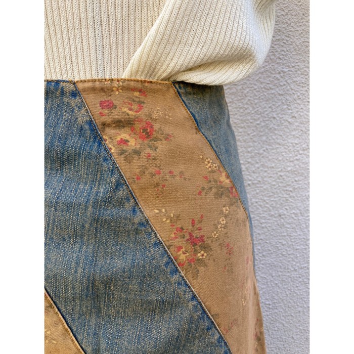 LAURA ASHREY / skirt #1548 ローラアシュレイ スカート デニム 花柄 M | Vintage.City 古着屋、古着コーデ情報を発信