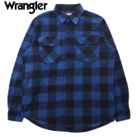Wrangler 90年代 フリースシャツ M ブルー チェック ポリエステル | Vintage.City 古着屋、古着コーデ情報を発信