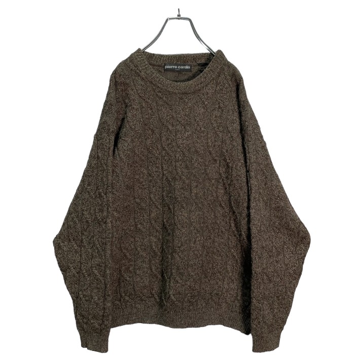 90s pierre cardin melange wool cable knit sweater | Vintage.City 古着屋、古着コーデ情報を発信