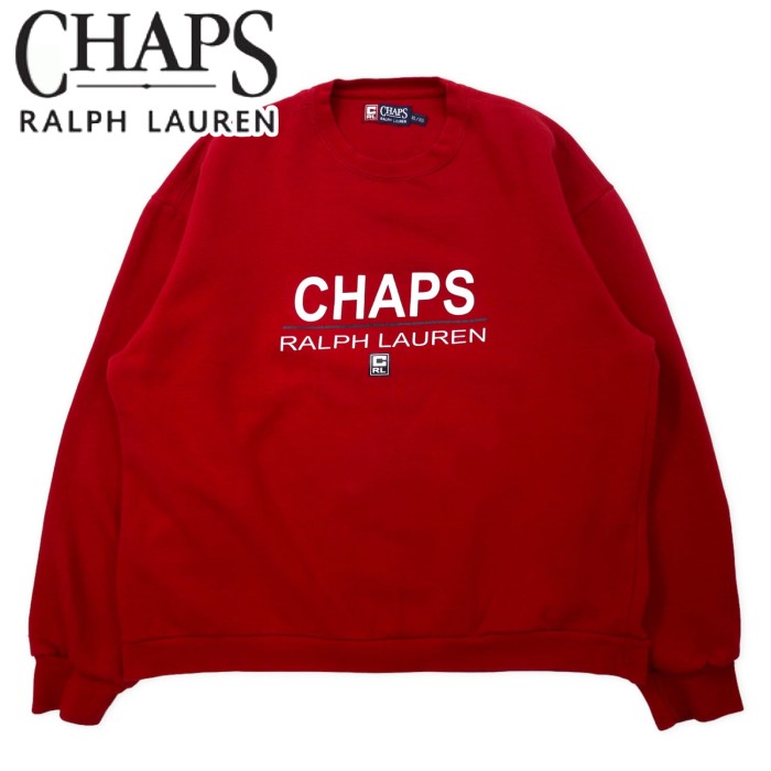 CHAPS RALPH LAUREN 90年代 ロゴプリント スウェット XL レッド