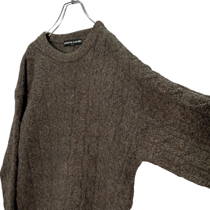 90s pierre cardin melange wool cable knit sweater | Vintage.City 빈티지숍, 빈티지 코디 정보