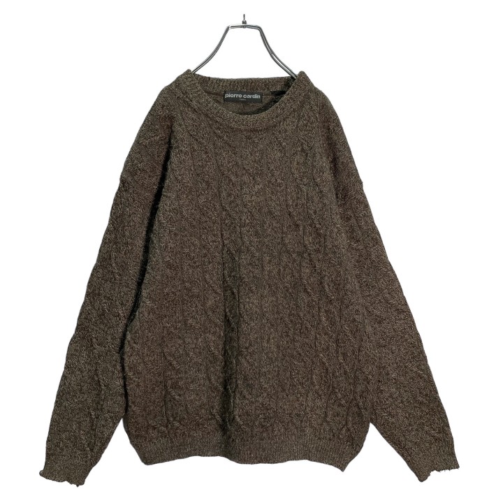 90s pierre cardin melange wool cable knit sweater | Vintage.City 古着屋、古着コーデ情報を発信