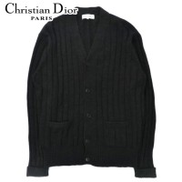 Christian Dior リブニット カーディガン M グレー ウール カシミア混 オールド 日本製 | Vintage.City 古着屋、古着コーデ情報を発信
