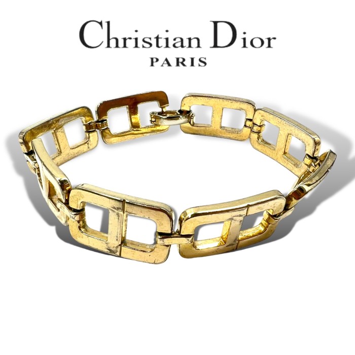 Christian Dior オールド CDロゴモチーフ ブレスレット ゴールド