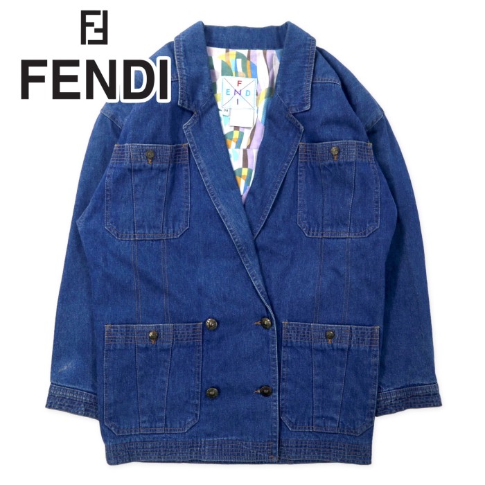 FENDI イタリア製 オールド ダブルブレスト デニムジャケット 38