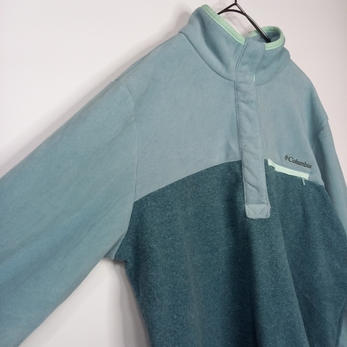 コロンビア　スナップT　フリース　プルオーバー　ハーフボタン　刺繍　ブルー　XL | Vintage.City 古着屋、古着コーデ情報を発信