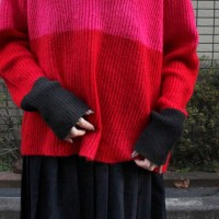 GAP MOHAIR MIX SWEATER PINK/RED/BLACK LADY’S XL | Vintage.City 빈티지숍, 빈티지 코디 정보