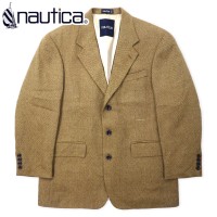 nautica 90年代 3B ツイード テーラードジャケット 40S ベージュ ウール ヘリンボーン コロンビア製 | Vintage.City 古着屋、古着コーデ情報を発信