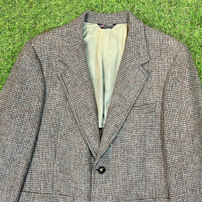 【Men's】80s グレー HARRIS TWEED ウール テーラードジャケット / Made In USA Vintage ヴィンテージ 古着 ハリスツイード | Vintage.City 古着屋、古着コーデ情報を発信