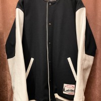 激レア PHENOMENON 2004年初期モデル レザースタジアムジャケット ネイビー×ホワイト XLサイズ | Vintage.City 古着屋、古着コーデ情報を発信