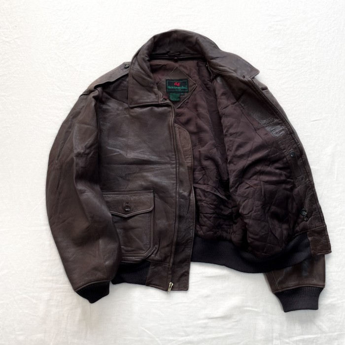 希少 70s Abercrombie アバクロ レザーA-2 フライトジャケット XL 