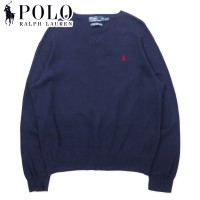 Polo by Ralph Lauren Vネック ニット セーター XL ネイビー ピマコットン スモールポニー刺繍 | Vintage.City Vintage Shops, Vintage Fashion Trends