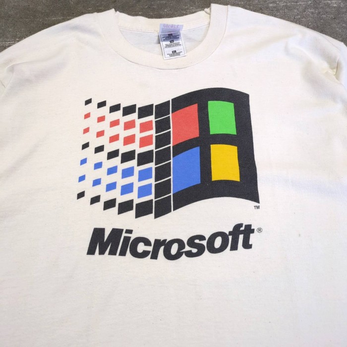 90s FRUIT OF THE LOOM Microsoft LOGO PRINT T-Shirt | Vintage.City 빈티지숍, 빈티지 코디 정보