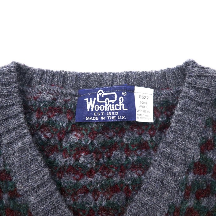 Woolrich イギリス製 80年代 Vネック ローゲージ ニット ベスト XL グレー ウール | Vintage.City 古着屋、古着コーデ情報を発信