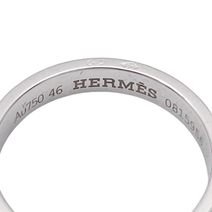 HERMES エルメス カルトゥーシュ ロゴリング 指輪 750(K18WG) ホワイトゴールド #46(約6号) 2.4g | Vintage.City 古着屋、古着コーデ情報を発信