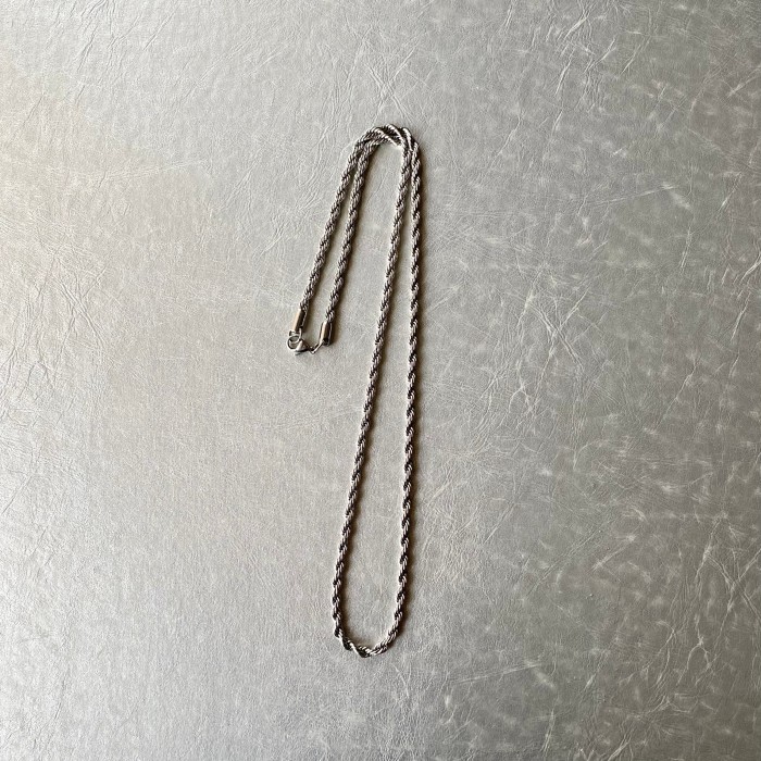 Vintage 80s USA silver long rope chain necklace アメリカ