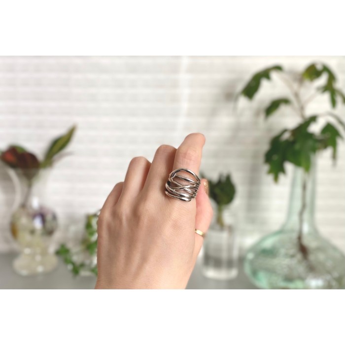 Vintage 80s USA silver 925 artistic design ring アメリカ ...