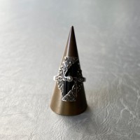Vintage 70〜80s USA silver 925 onyx × marcasite classical ring アメリカ ヴィンテージ アクセサリー シルバー 925 天然石 オニキス×マーカサイト クラシカル リング | Vintage.City 古着屋、古着コーデ情報を発信
