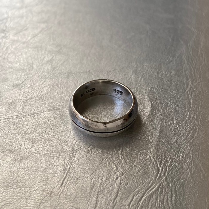 Vintage 80s USA Mexico silver 925 mode line mens ring アメリカ