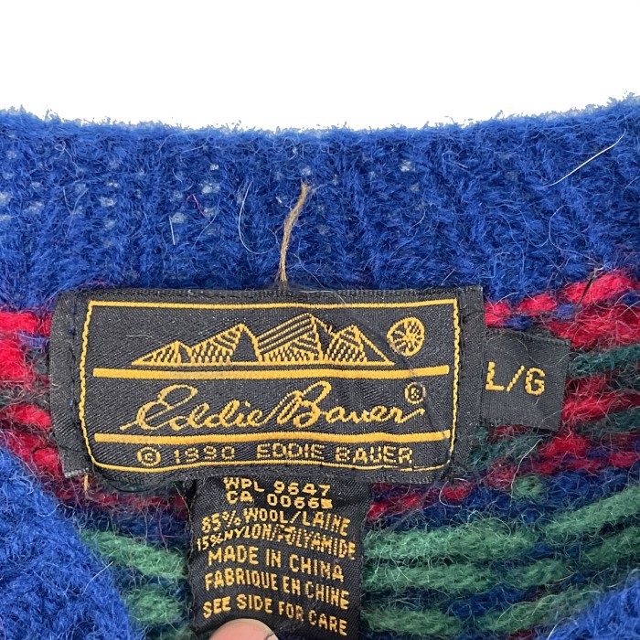 80s 90s Lsize Eddie Bauer wool knit 23121509 80年代 90年代