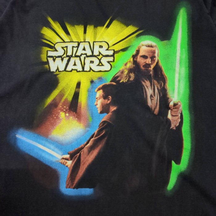 90s STARWARS Episode1 Qui Gon Jinn Obi Wan Kenobi Jedi Vintage T Shirt 2XL | Vintage.City 古着屋、古着コーデ情報を発信