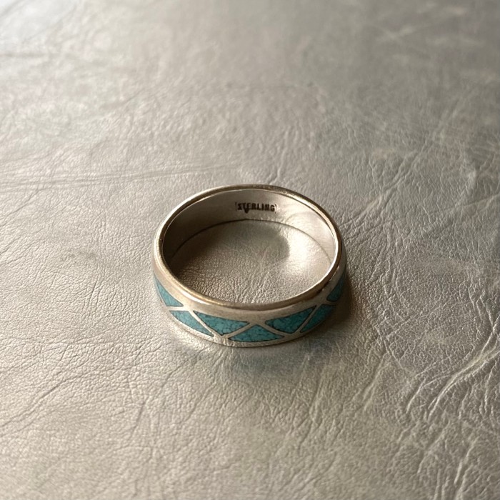 Vintage 70s〜80s USA silver 925 turquoise inlay ring アメリカ ...