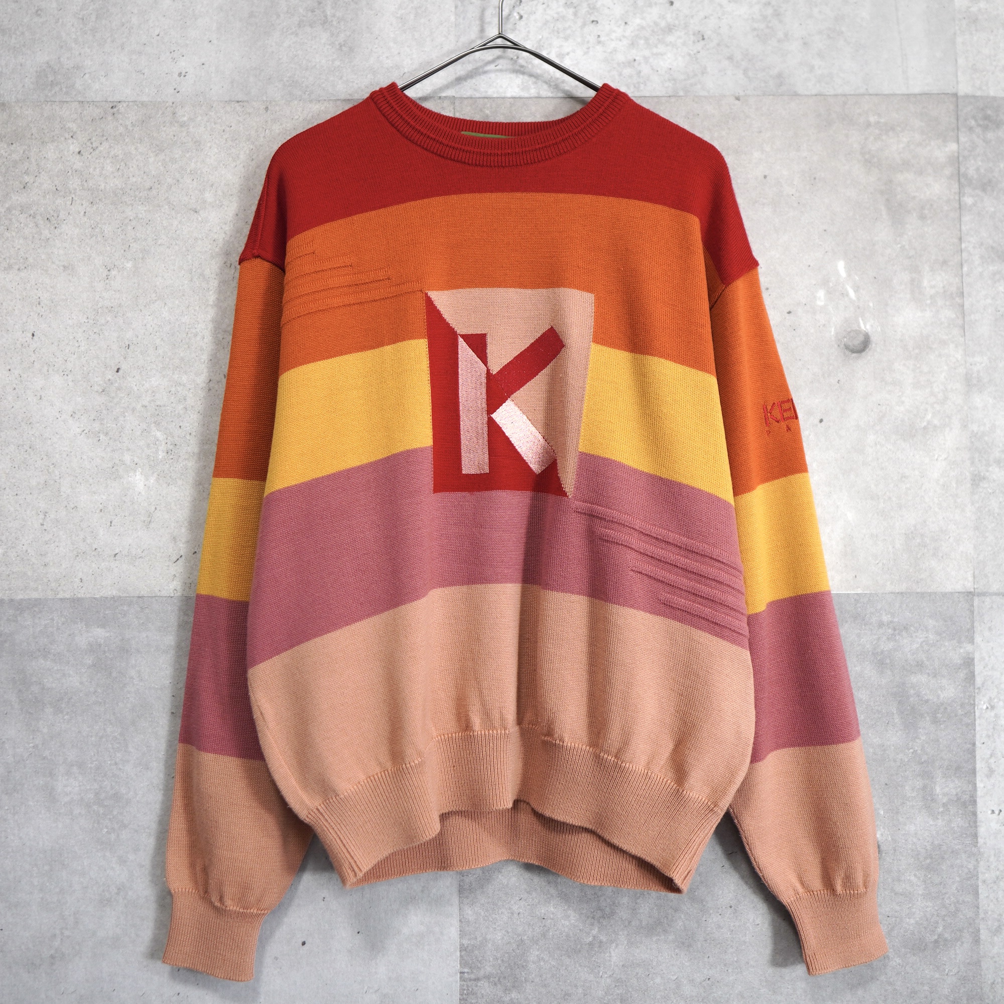 KENZO ケンゾー ニット セーター ロゴデザイン 日本製 Lサイズ