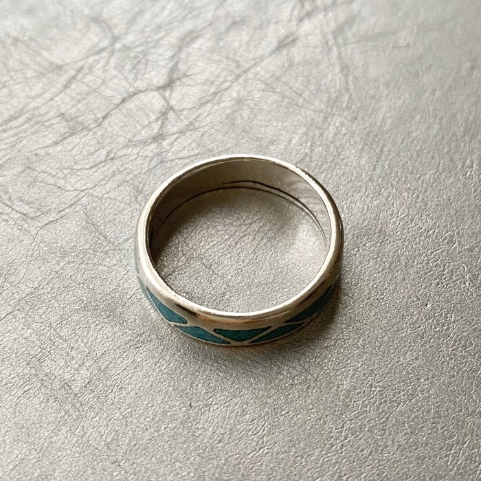 Vintage 70s〜80s USA silver 925 turquoise inlay ring アメリカ ...