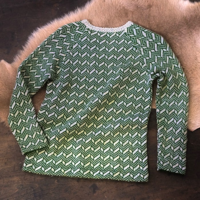 ハンドメイドニット グリーンネップセーター | Vintage.City 古着屋、古着コーデ情報を発信