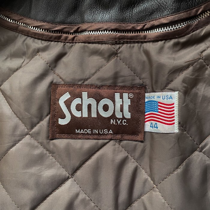 USA製 Schott ショット レザー カーコート 44 ブラウン 着脱ライナー付き | Vintage.City 古着屋、古着コーデ情報を発信