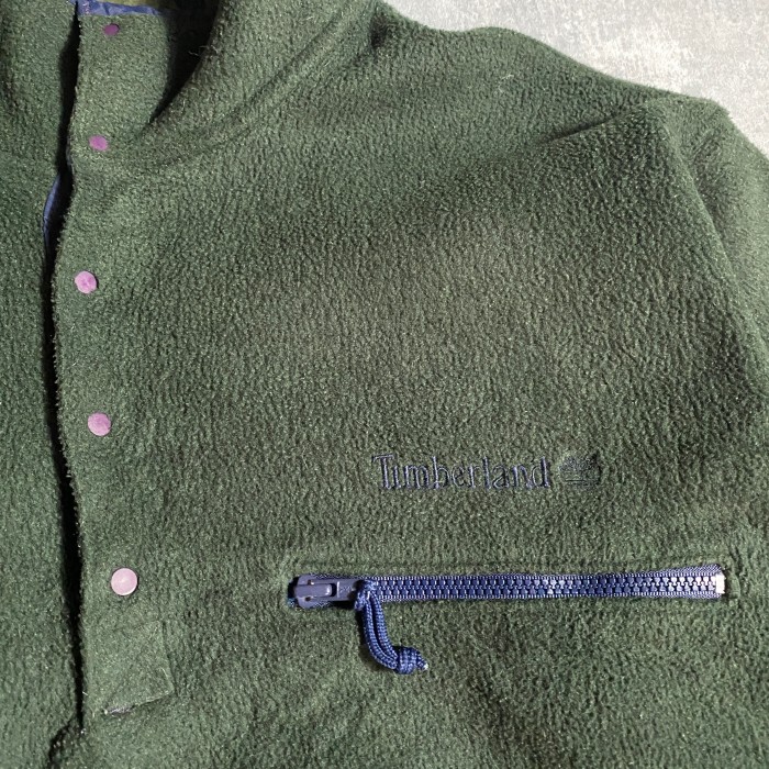 90's　ティンバーランド　刺繍ワンポイントロゴ　ハーフスナップ　グリーン　フリース | Vintage.City 古着屋、古着コーデ情報を発信