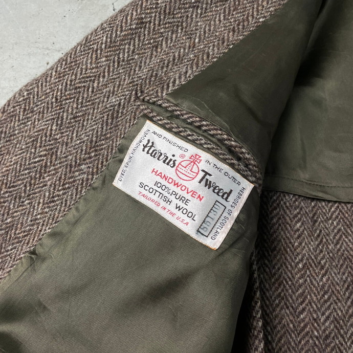 80年代 USA製 HARRIS TWEED ハリスツイード ウールテーラード