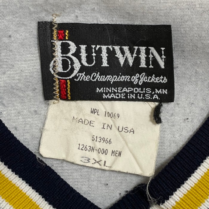 BUTWIN 90s USA製 ナイロンジャケット プルオーバー 刺繍ロゴ 3XL ...