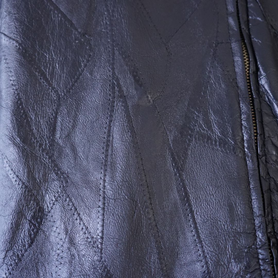 oversized tsugihagi leather blouson レザージャケット ツギハギ