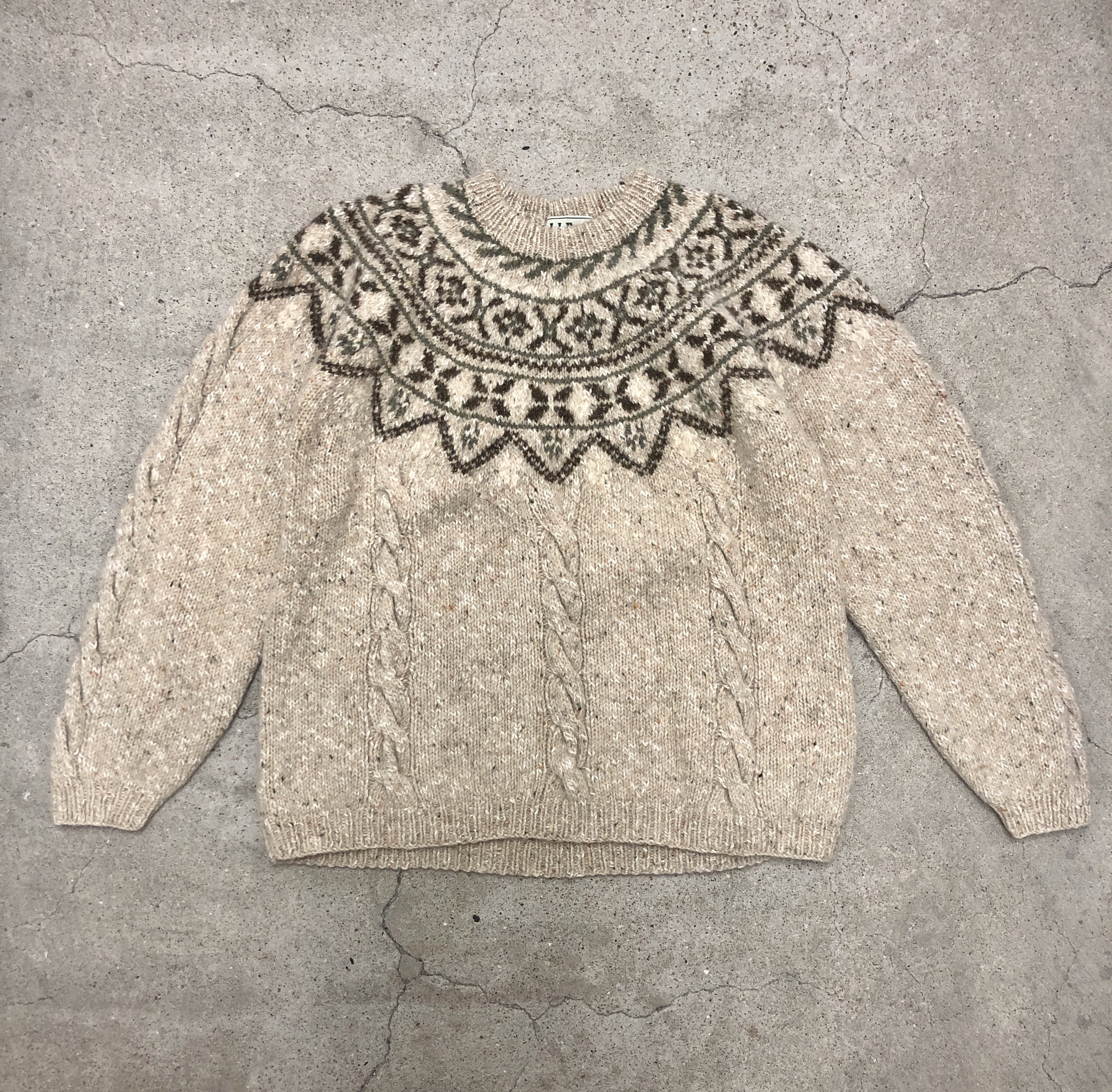 80～90s L.L.Bean/Nordic Knit Sweater/L(WOMENS)/ノルディック柄