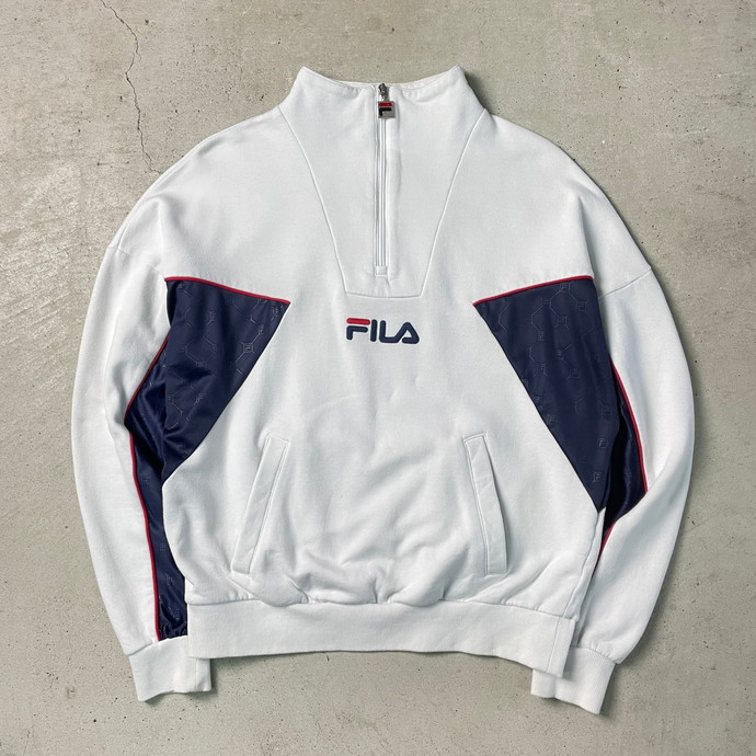 90年代 フィラ FILA ハーフジップスウェットシャツ トレーナー メンズL ヴィンテージ /eaa330955