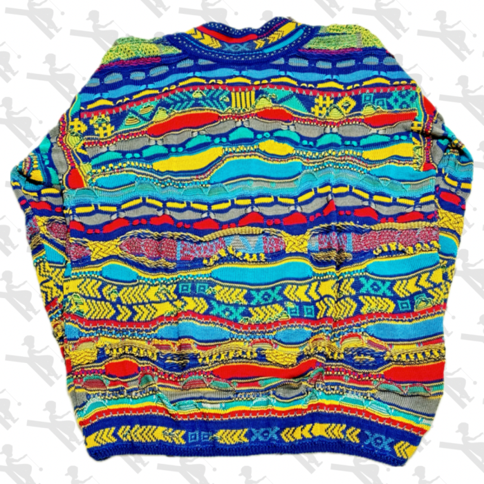 COOGI Vneck 3D Cotton Knit Sweater Blue | Vintage.City 古着屋、古着コーデ情報を発信