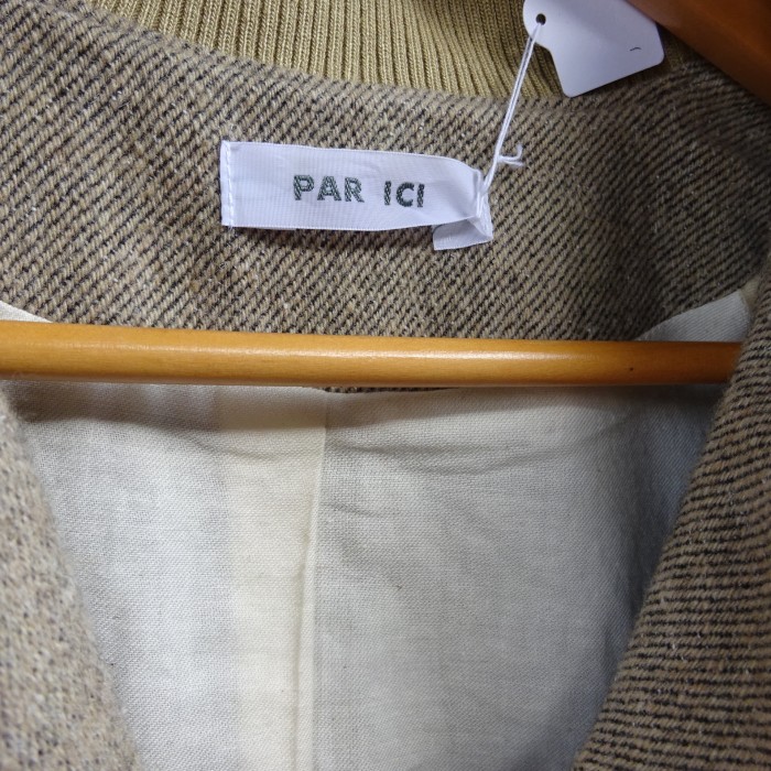 PAR ICI ノーカラージャケット フリーサイズ ベージュ フルボタン ウール 9274 | Vintage.City 古着屋、古着コーデ情報を発信