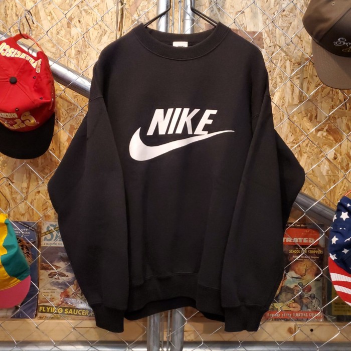 NIKE 90s ビッグロゴ スウェット トレーナー 古着 ブラック | Vintage.City