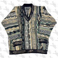 COOGI Cashmere 3D Knit Sweater Charcoal | Vintage.City 古着屋、古着コーデ情報を発信