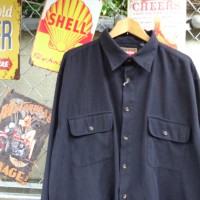 ラングラー ワークシャツ XL 黒 長袖 胸ポケット シンプル ポリエステル 9300 | Vintage.City 古着屋、古着コーデ情報を発信