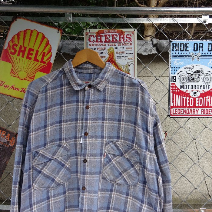 90s リーバイス ネルシャツ XL 青 ホワイト チェック 胸ポケット 長袖 9325 | Vintage.City 古着屋、古着コーデ情報を発信
