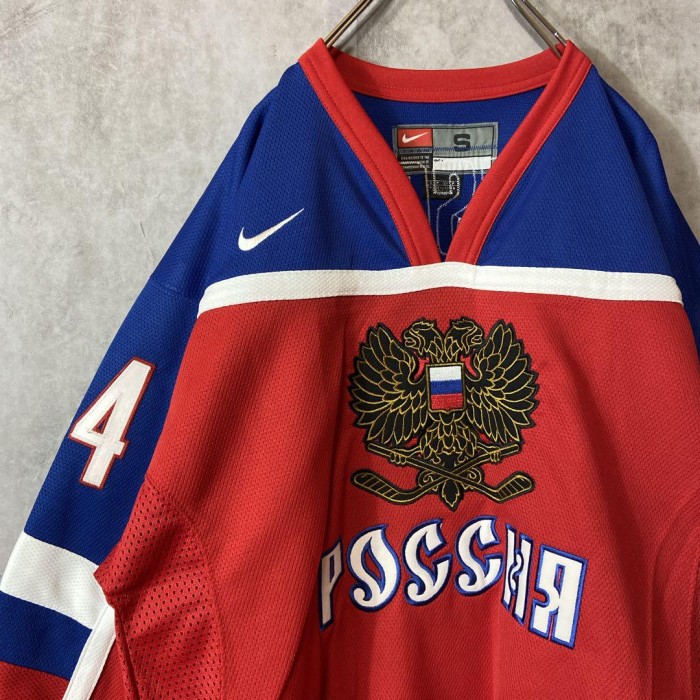 NIKE ロシア代表 hockey game shirt size S (実寸M相当） 配送A ナイキ