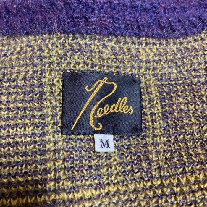 Needles mohair check knit cardigan size M 配送A ニードルス ...