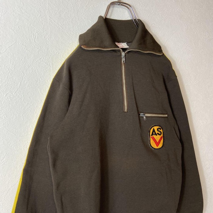 80's german army halfzip sweat size M 相当 配送A　ビンテージ　ドイツ軍　ハーフジップスウェット　刺繍ロゴ | Vintage.City 古着屋、古着コーデ情報を発信