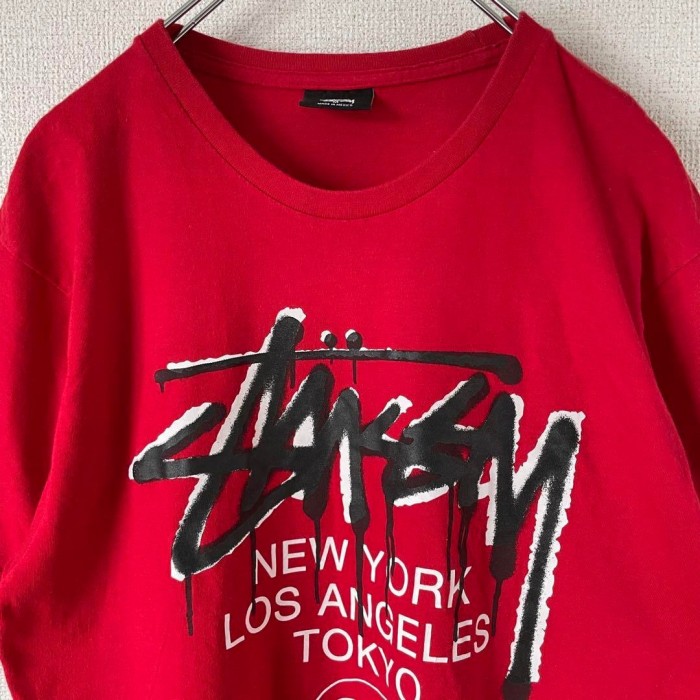 STUSSY paint world tour T-shirt size M 配送B　ステューシー　ワールドツアーTシャツ　ペイント | Vintage.City 古着屋、古着コーデ情報を発信