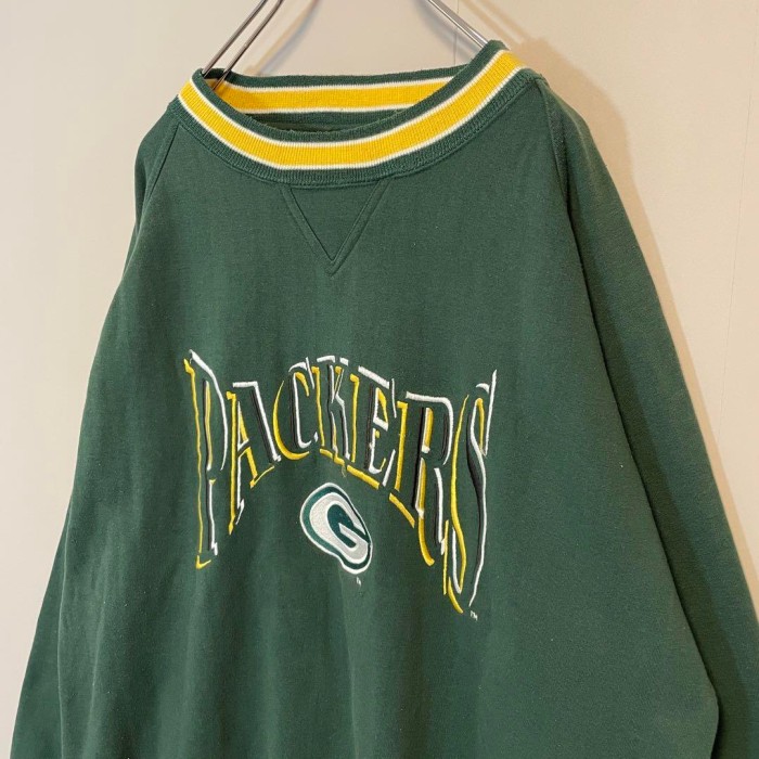NFL PACKERS ringer sweat size L　配送C　パッカーズ　ビッグ刺繍ロゴ　リンガースウェット　90's | Vintage.City 古着屋、古着コーデ情報を発信