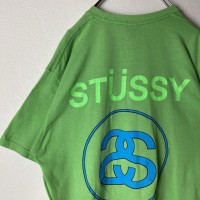 STUSSY multi logo T-shirt size M 配送A　ステューシー　マルチロゴ　バックプリント　Tシャツ　緑 | Vintage.City 古着屋、古着コーデ情報を発信