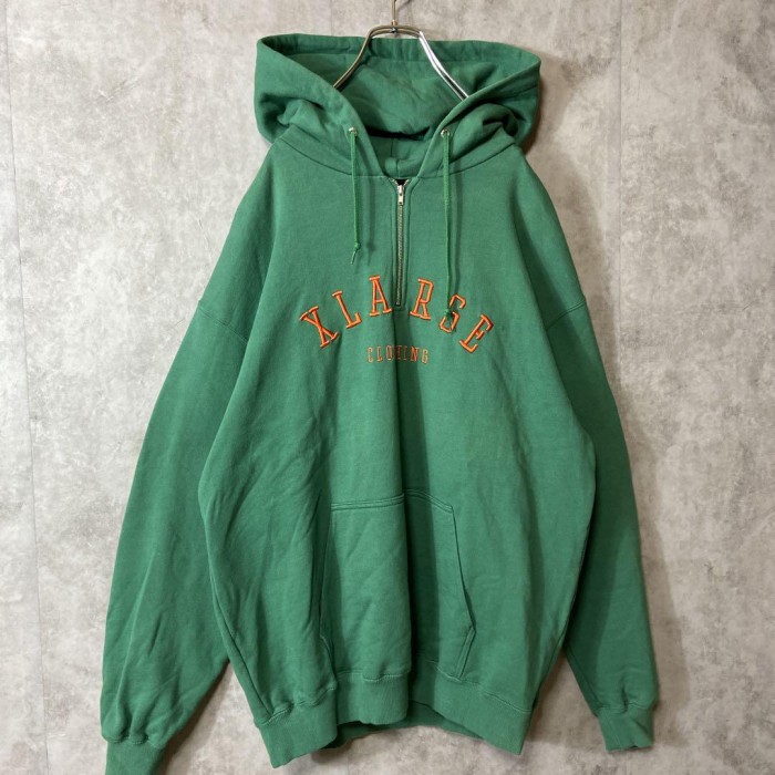 X-LARGE halfzip embroidery hoodie size M 配送A エクストララージ ...