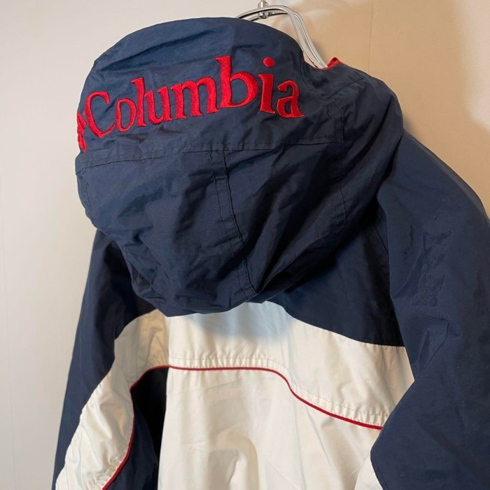 Columiba embroidery mountain jacket size M　配送C コロンビア　マウンテンジャケット　ナイロン　ビッグ刺繍ロゴ　ボア | Vintage.City 古着屋、古着コーデ情報を発信